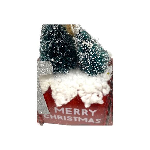 Merry Christmas Mailbox Ornament, Pine Tree Wreath Attachment Holiday Decor - Picture 7 of 8